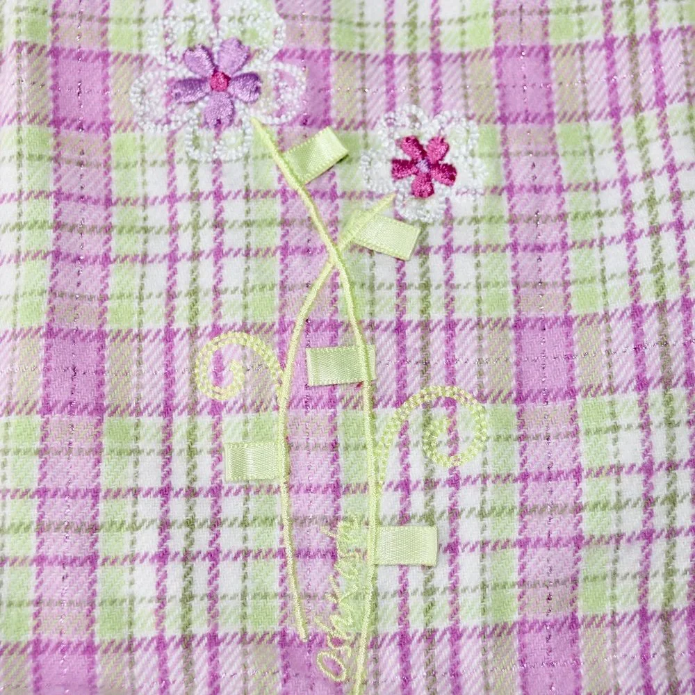 Oshkosh Purple and Lime Green Plaid 2 Piece Dress/Jumper - 18 Months